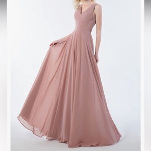 Dusty Rose bridesmaid corset dress